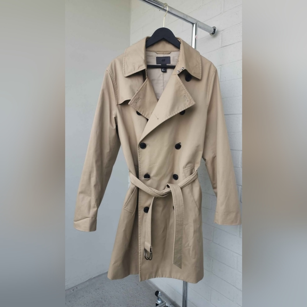 H&M Beige Double-Breasted Trench Coat